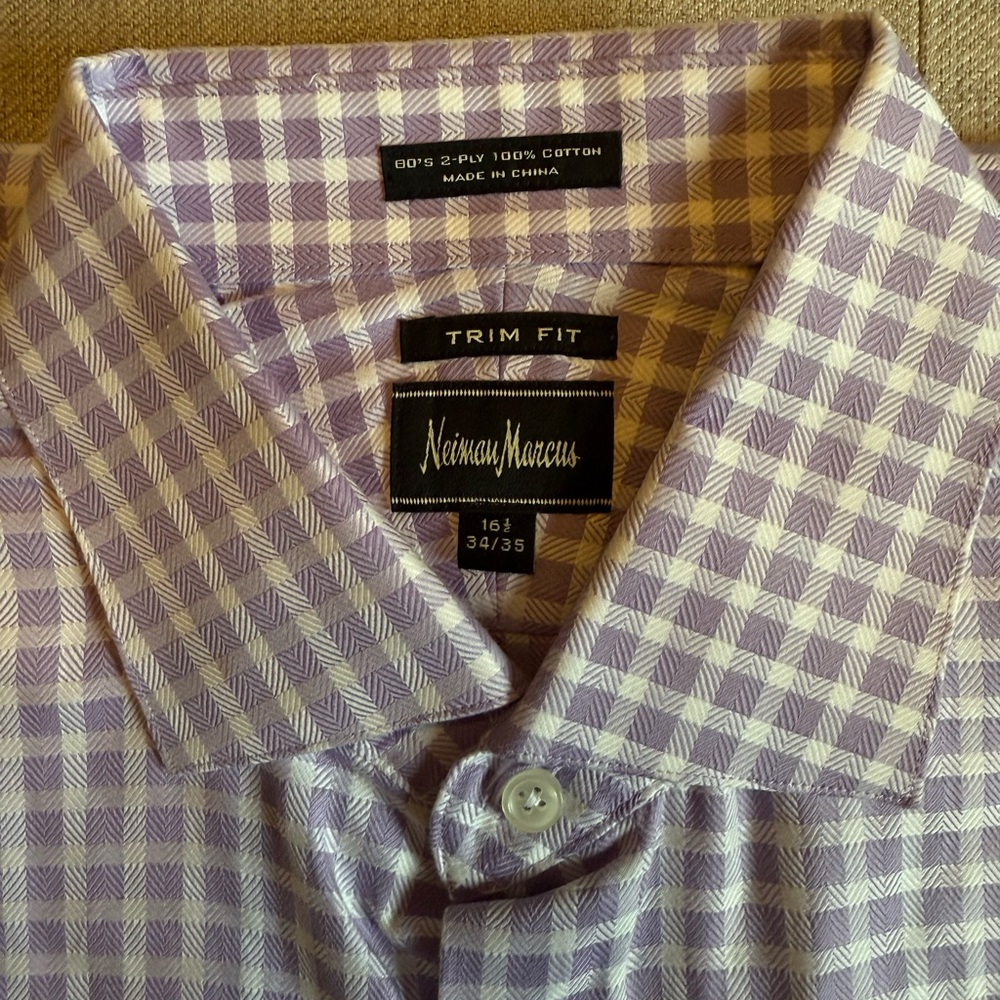 Neiman Marcus Men's Purple Checkered Shirt